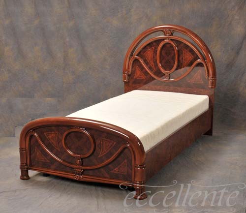 FL-50　イタリア製 ベッド　ダブルサイズ　ウォールナットカラー